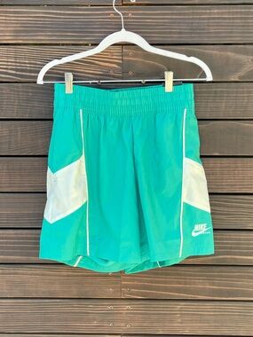 Nike Teal and White Running Shorts